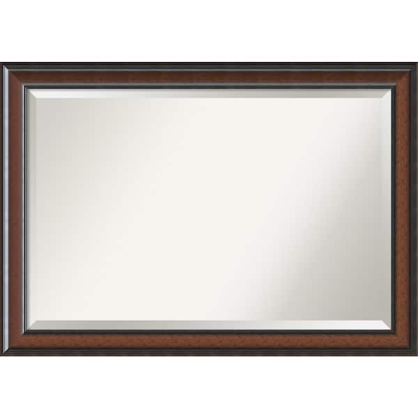 Medium Rectangle Walnut Casual Mirror (28.75 in. H x 40.75 in. W)