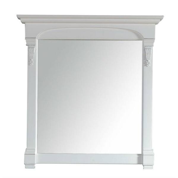 James Martin Vanities Brookfield 39.5 in. W x 41.5 in. H Framed Square Bathroom Vanity Mirror in Cottage White