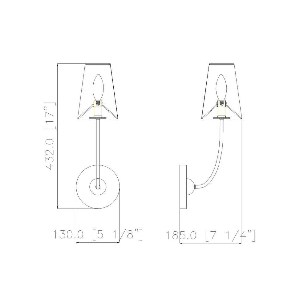 Shannon Brass and White Fabric Shade Wall Sconce