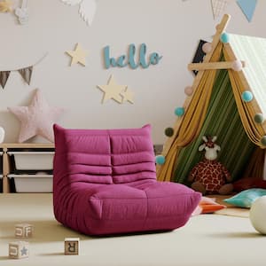 Kids Lazy Bean Bag Sofa Teddy Velvet Living Room Furniture Single Seat Chair, Pink