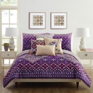 Dream Tapestry 3-Piece Purple Cotton Full/Queen Comforter Set