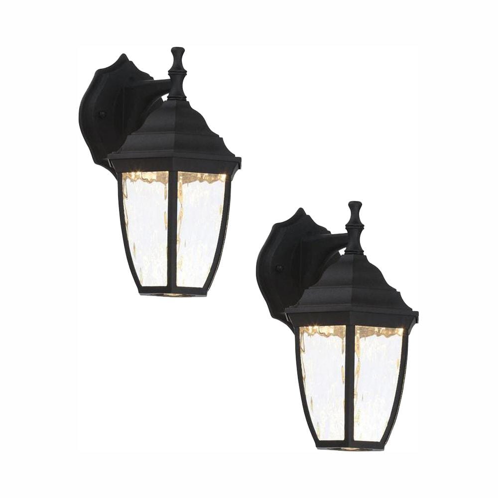 Hampton Bay 10.75 in. Black Integrated LED Outdoor Line Voltage
