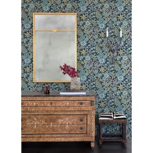 Voysey Navy Floral Wallpaper Sample