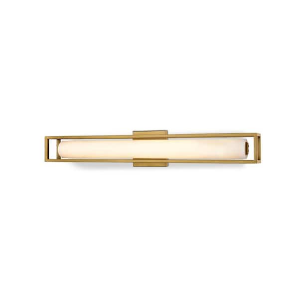 Lochwood 21 in., 1-Light 31-Watt Gold Integrated LED Wall Sconce