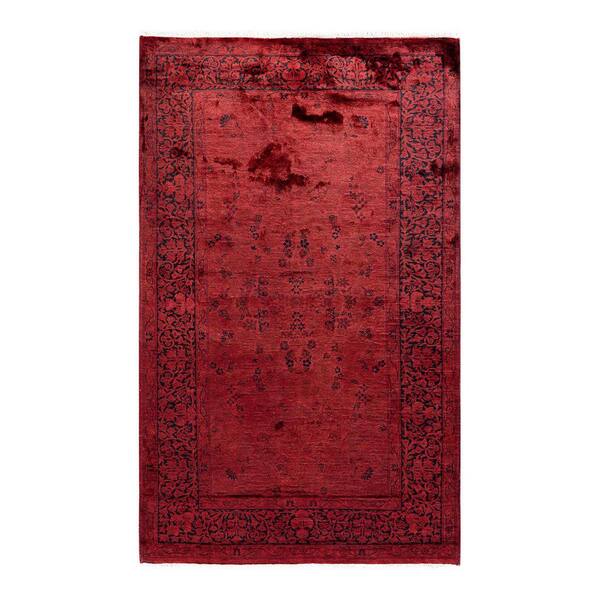 Chloe & Olivia Home Overdyed Red 3 ft. 2 in. x 5 ft. 3 in. Wool Indoor Area Rug