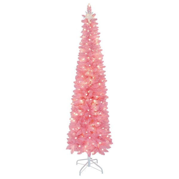 6 ft. Pre-Lit Curved Top Artificial Christmas Tree with Warm White Light and Star