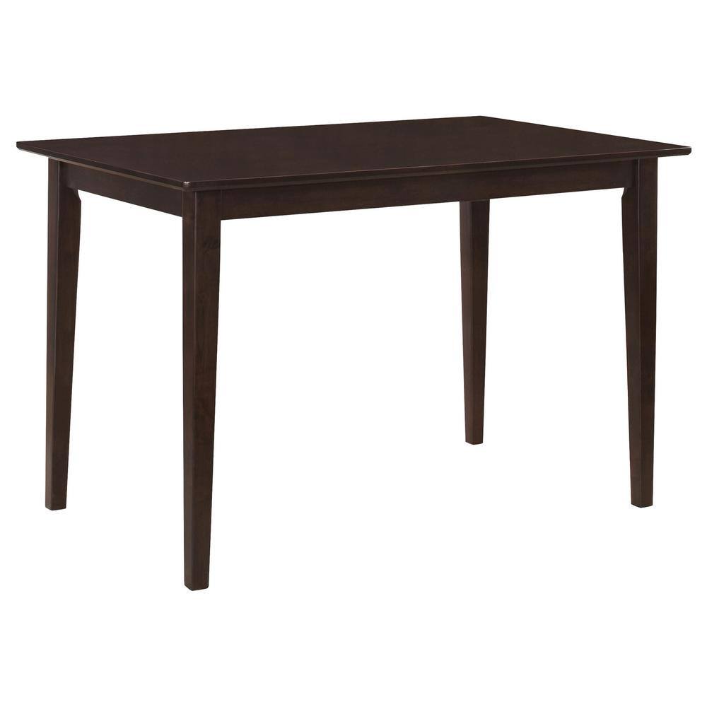 Classic Cappuccino 5-Piece Rectangular Dining Set with Slat Back Chairs