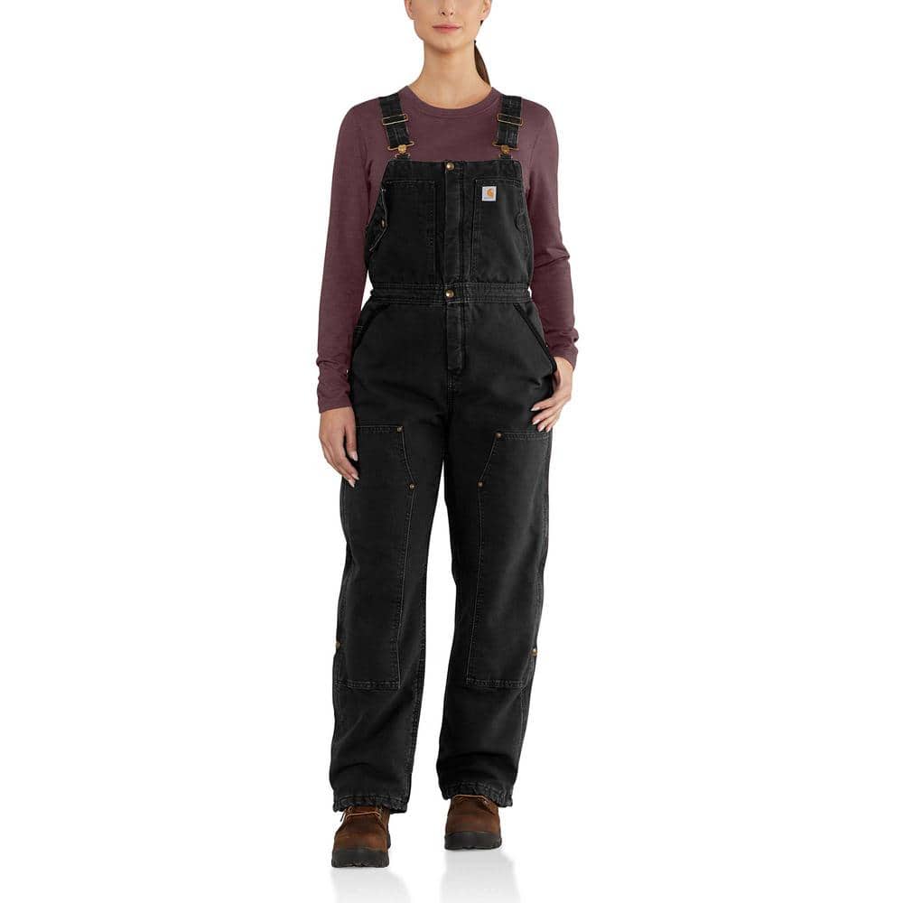 Women's X-Small Short Black Cotton Wildwood Quilt Bib Overalls 102743-001 - The Depot
