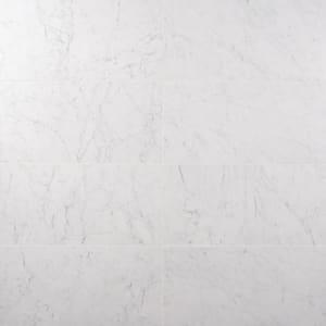 Marmo Bianco 11.81 in. x 23.62 in. Matte Marble Look Porcelain Floor and Wall Tile (11.62 sq. ft./Case)