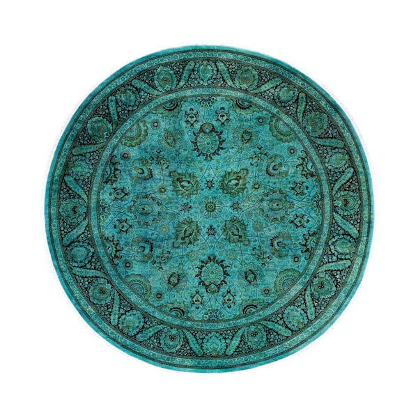 Chloe & Olivia Home Overdyed Green 9 ft. x 9 ft. Solid Wool Indoor Area ...