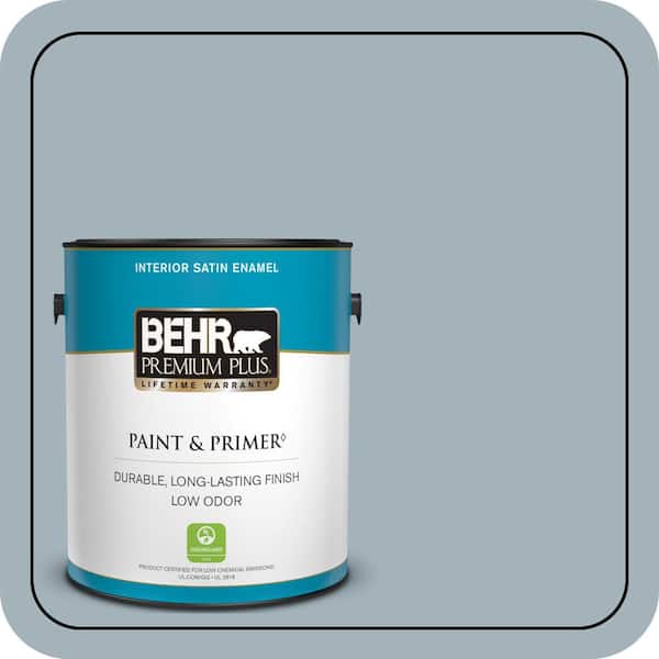 BEHR PREMIUM PLUS 1 gal. #PPF-27 Porch Ceiling Satin Enamel Low Odor Interior Paint & Primer