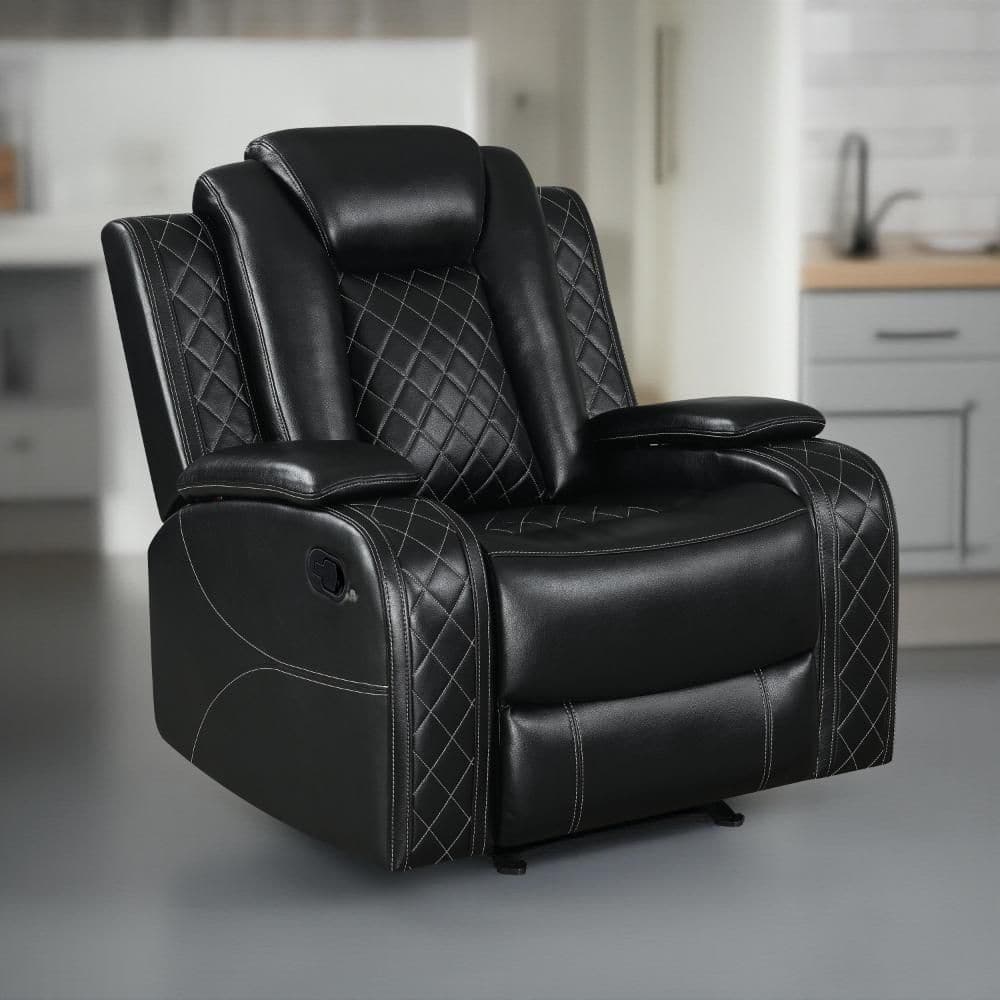 Ronie Black and White Faux Leather Glider Power Recliner Chair with USB Port price history on PriceWatchPro
