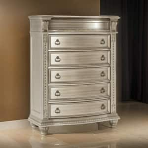 Silver 5-Drawer 45 in. W Dresser without Mirror