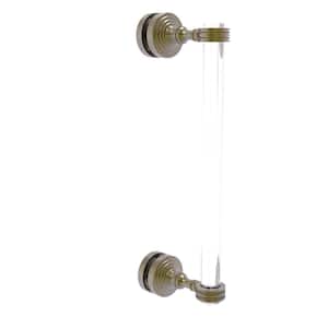 Pacific Grove 12 in. Single Side Shower Door Pull with Dotted Accents in Antique Brass