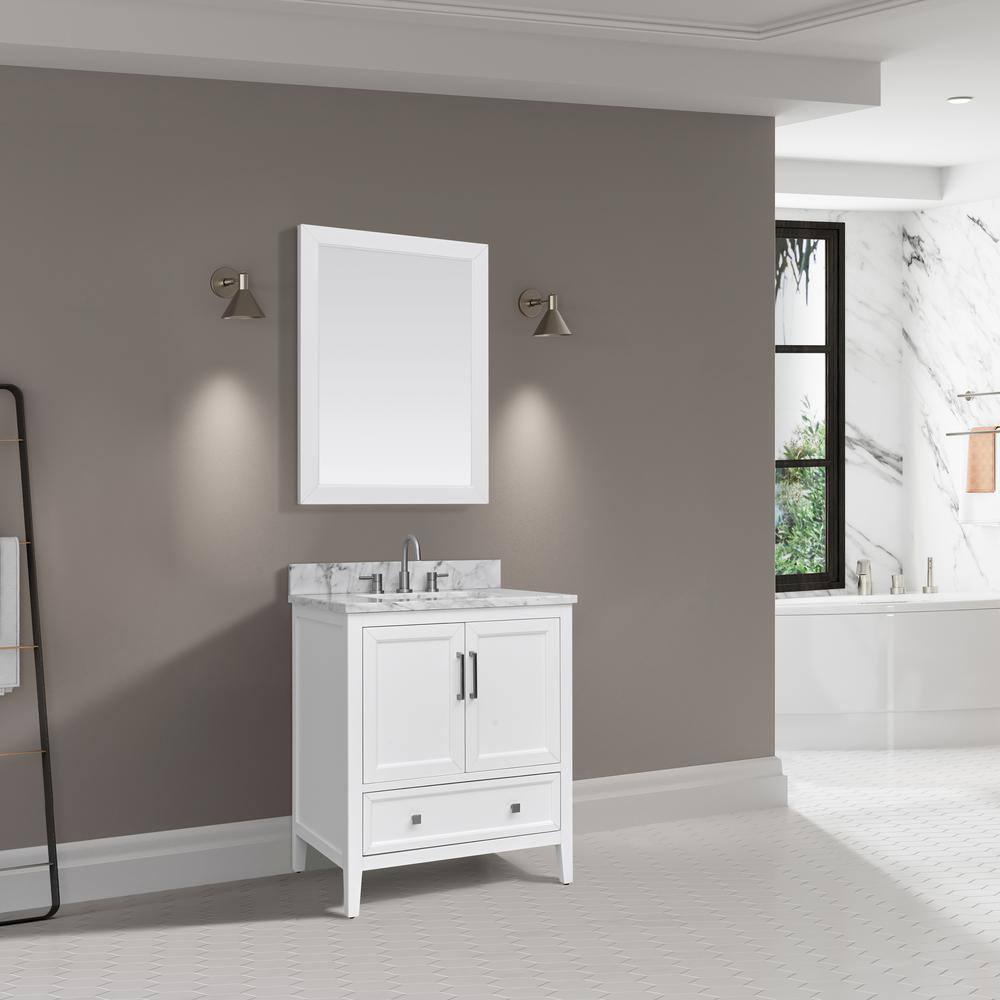Everette 30'' White Solid Wood Single Bathroom Vanity