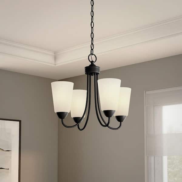Designers Fountain Malone 3-Light Matte Black Chandelier with
