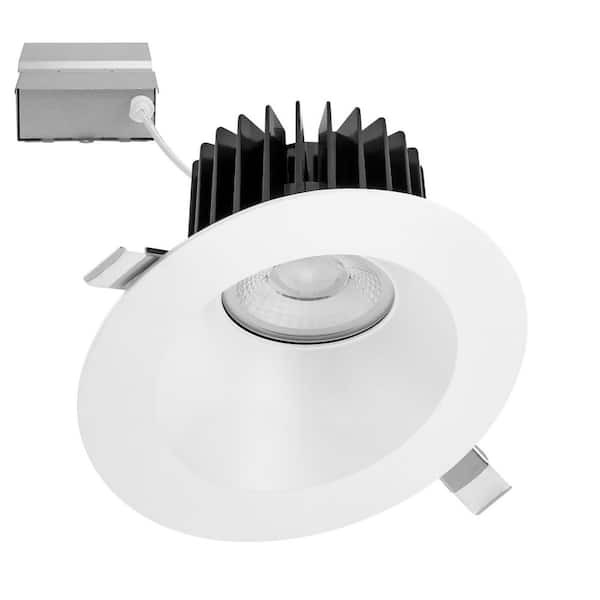 6 in. Slim Round Sloped Recessed Anti-Glare LED Downlight, White Trim, Canless IC Rated, 1800 Lumens, 5 CCT 2700K-5000K