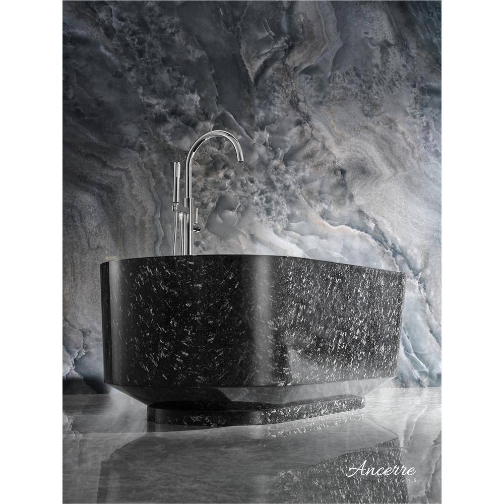 Coesistere 71'' Black Forged Carbon Fiber Freestanding Bathtub