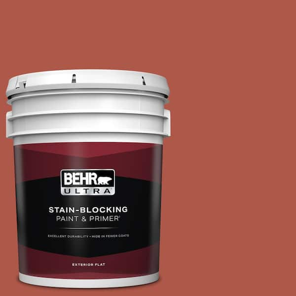 BEHR ULTRA 5 gal. #PPU2-14 Tibetan Orange Flat Exterior Paint & Primer