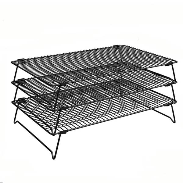 3-Tier Stackable Wire Cooling Rack Set-Non-Stick, Easy to Clean, 100 Baking Sheets