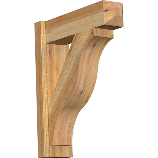 Ekena Millwork 6 in. x 24 in. x 20 in. Western Red Cedar Fuston Craftsman Rough Sawn Outlooker