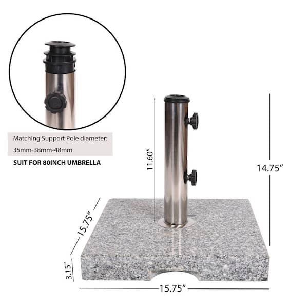 greystone form patio umbrella base Wdwlbsm Universal Granite Stand Tube, Stone Umbrella Tube for Outside, Heavy Duty Parasol Base, Umbrella Pole Mount Stand Tube Set, Table Umbrella Tube Bracket, DIY Umbrella Stand Parts built granite stone MAYPEX 42 LBS Patio Umbrella