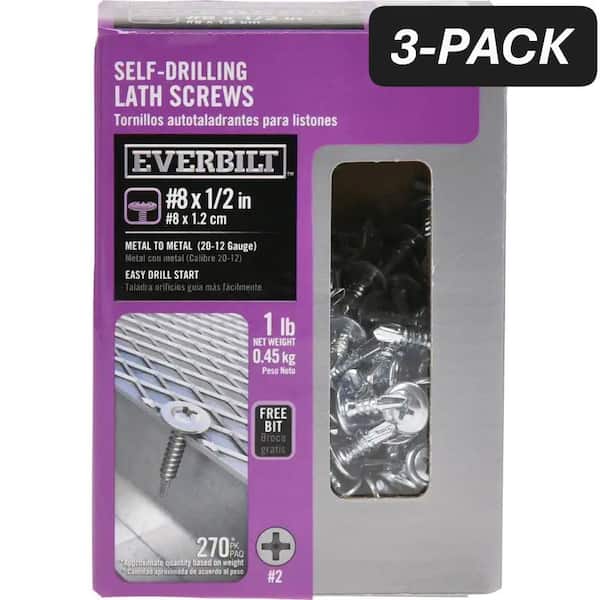 3-Pack #8 x 1/2 in. Phillips Drive Truss Head Lath Self-Drilling Screw (3 lb / 810-Piece)