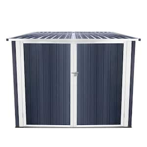 6 ft. W x 6 ft. D Heavy-Duty Metal Biycle Storage Shed with 4 Adjustable Bike Tracks & Double Door in Gray (36 sq. ft. )