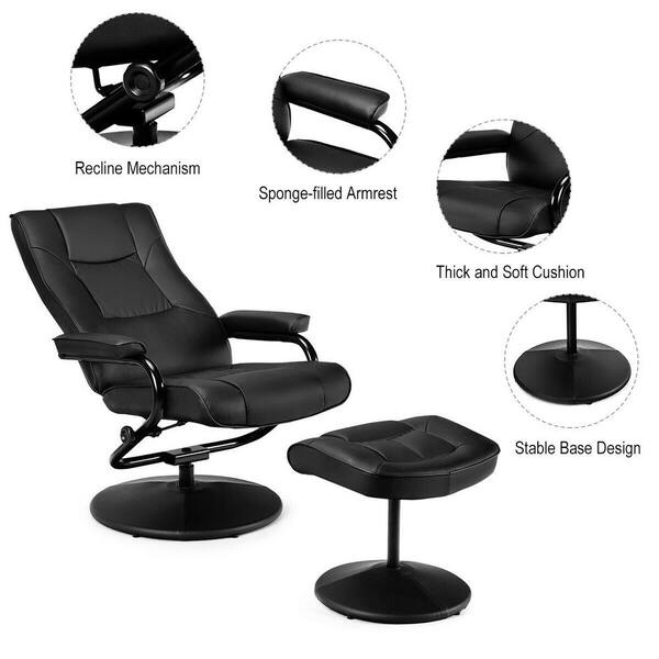 Costway 500 lb. Black Executive PU Leather Adjustable Height Computer Desk  Chair Massage Office Chair GHM0087BK - The Home Depot