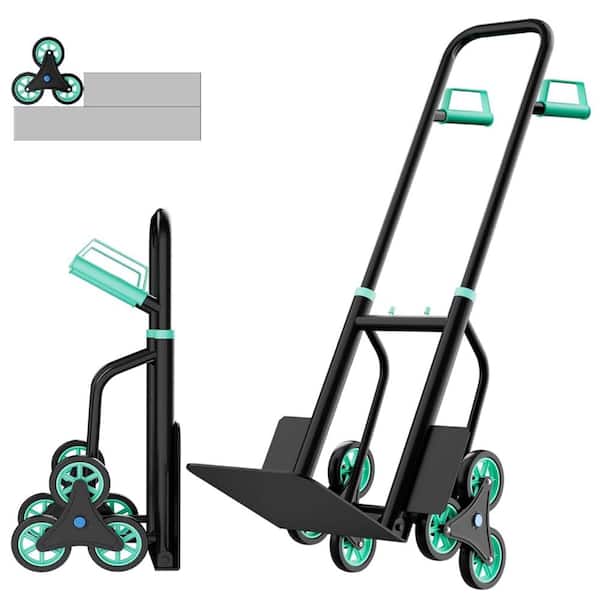 Heavy Duty 440 lbs 2-in-1 Folding Dolly Climbing Hand Truck with 6 Wheels & Telescopic Handle