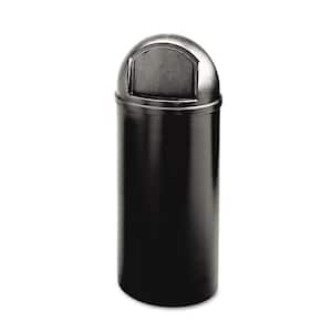 25 Gal. Round Black Polyethylene Marshal Classic Container