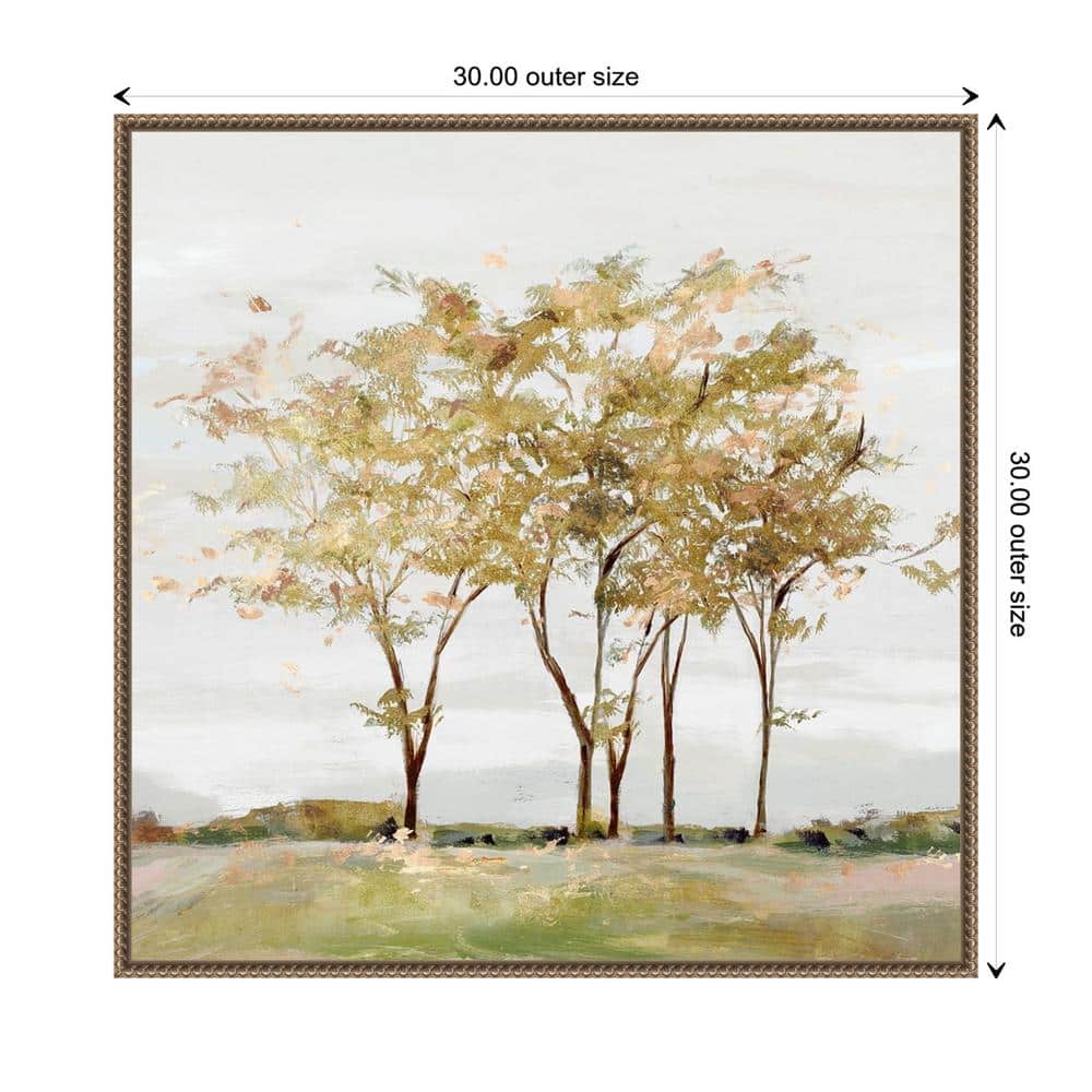 Golden Acre Wood Abstract Canvas Print with Bronze Floater Frame