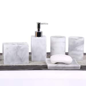 Amucolo 4-Piece Bathroom Accessories Set in Cement Grey Glem-CYW1-6692 -  The Home Depot