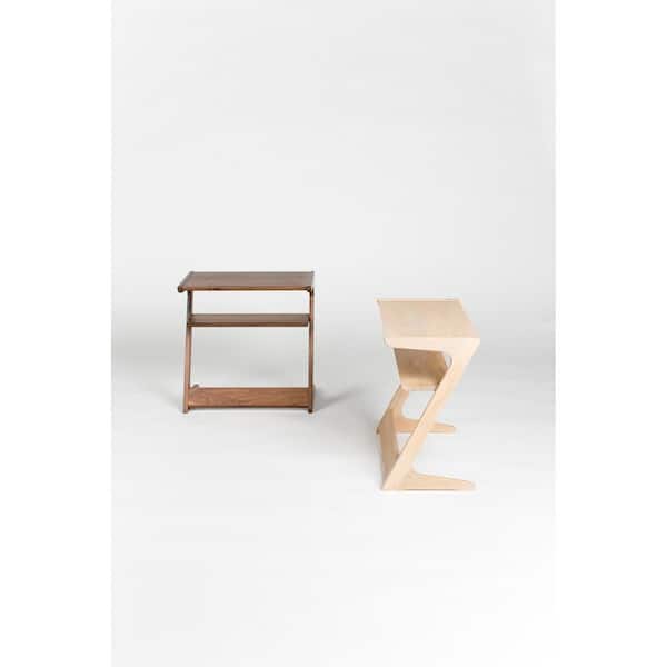 Caspian 21.5 in. x 12.5 in. x 21.5 in. Rectangular Matte Finish Solid Walnut Accent Table in Brown