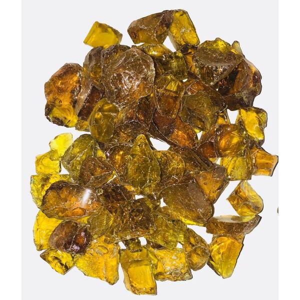 EZ Fire Glass 10 lbs. Large Crystal Amber Fire Glass18879 The Home Depot