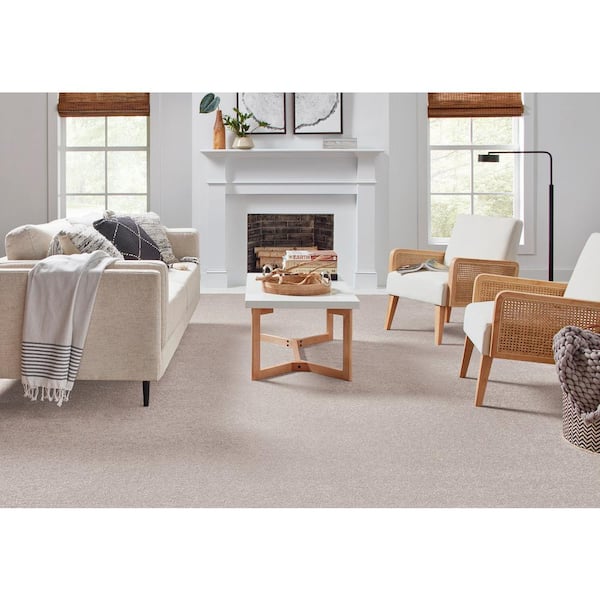 Playful Moments II Silhouette Beige 49 oz Triexta Texture Installed Carpet