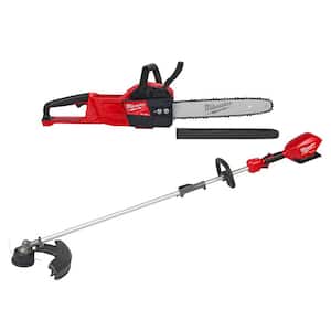 M18 FUEL 14 in. 18V Lithium-Ion Brushless Electric Battery Chainsaw & String Trimmer w/Quik-Lok Combo (2-Tool)