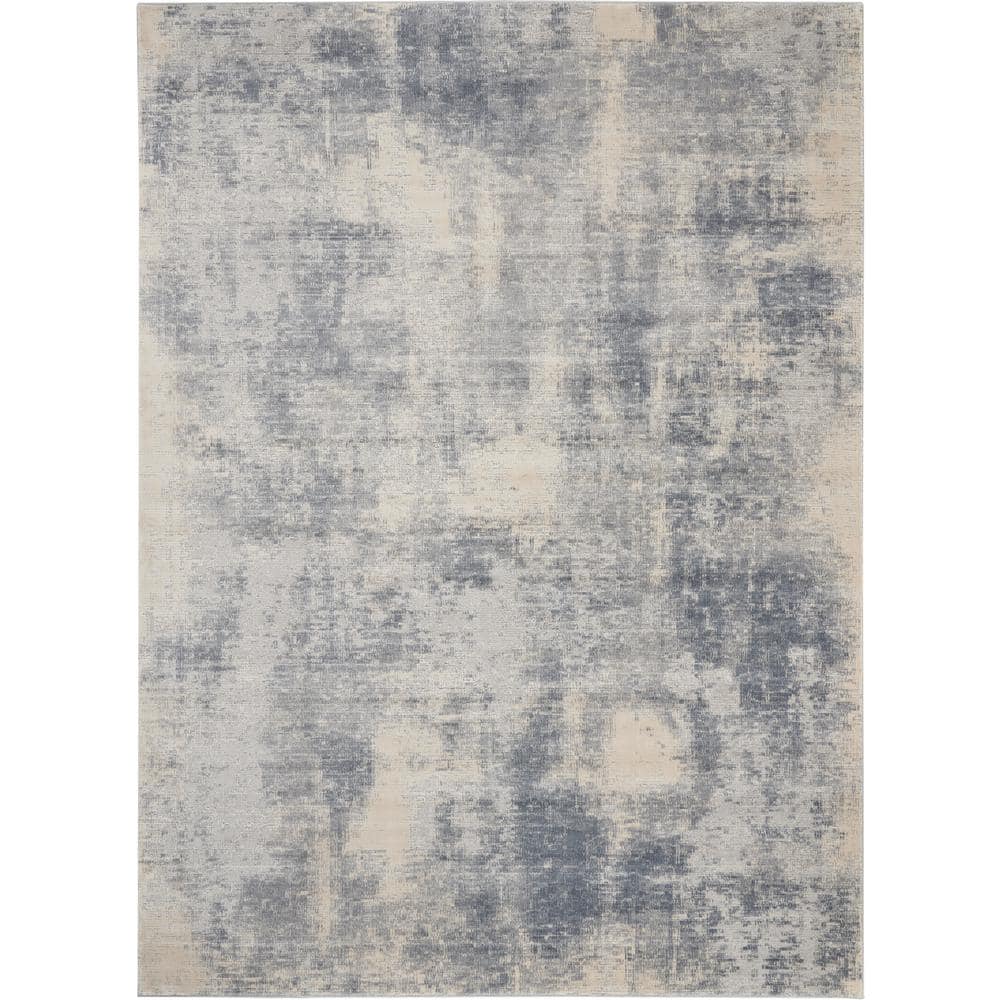 Depot Blue/Ivory Textures Rustic x Home 476272 11 The ft. ft. Area Contemporary - Nourison Abstract Rug 8