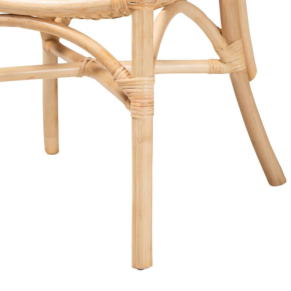 Natural Brown Rattan Cane Low Back Side Chair