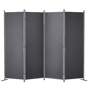 Room Divider, 5.6 ft. Room Dividers and Folding Privacy Screens (4-Panel), Fabric Partition for Office, Bedroom, Grey