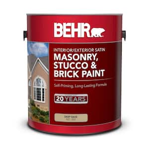 1 gal. Deep Base Satin Masonry, Stucco and Brick Interior/Exterior Paint