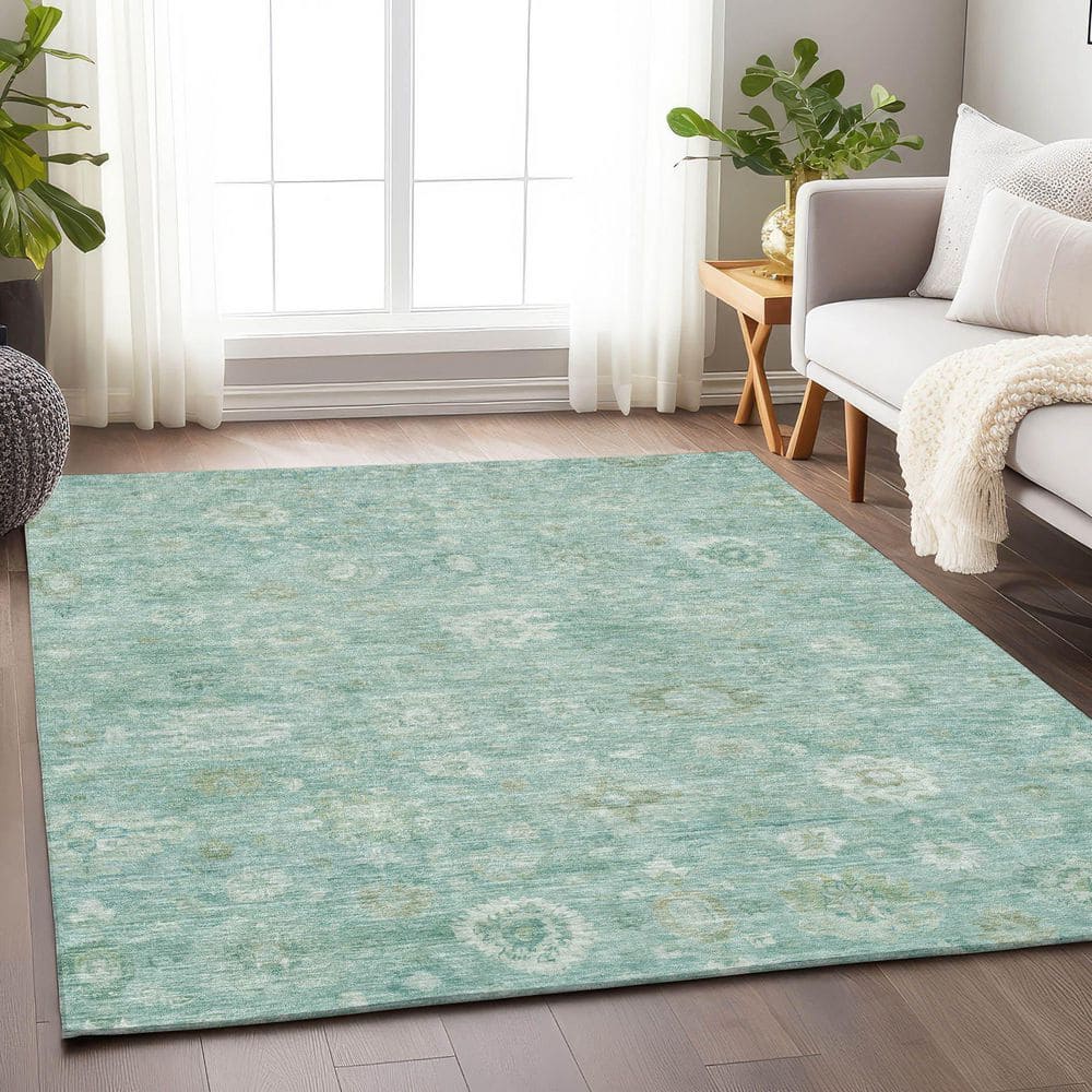 Chantille Machine Washable Indoor/Outdoor Abstract ACN1770 Teal 9 ft. x 12 ft. Area Rug price history on PriceWatchPro