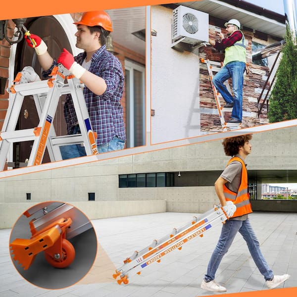 Natural  Buildings「The Ladder」 美麗装丁 LeveLeve A Frame 6 Step Ladder,22 ft. Reach Extension Ladder with