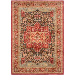 Mahal Red 4 ft. x 6 ft. Border Area Rug