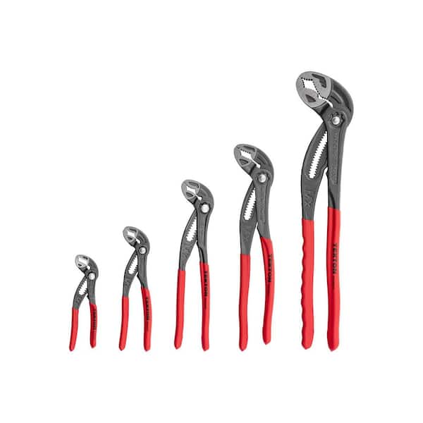 Angle Nose Push Button Adjustable Pliers Set, 5-Piece (5,7, 10,12,16 in. )