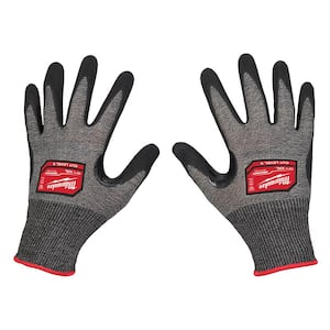 Large High Dexterity Cut 5 Resistant Nitrile Dipped Outdoor & Work Gloves