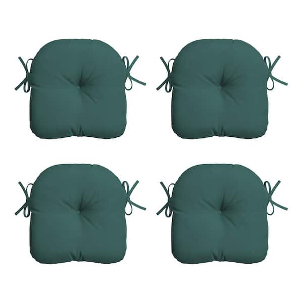 ARDEN 14.5 in. x 15 in. Peacock Blue Green Texture Rectangle Outdoor Seat Cushion (4-Pack)