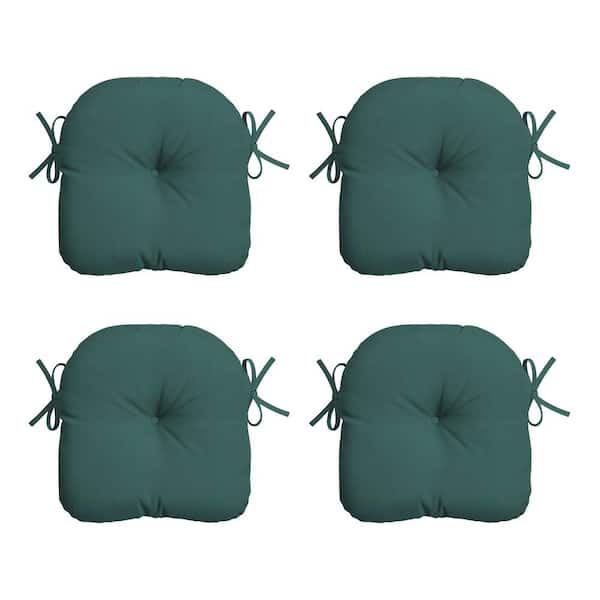 ARDEN SELECTIONS 14.5 in. x 15 in. Peacock Blue Green Texture Rectangle Outdoor Seat Cushion (4-Pack)