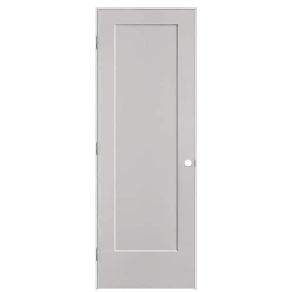 Masonite 28 in. x 80 in. 1-Panel Lincoln Park Right-Hand Hollow Core Silver Bullet Molded Composite Single Prehung Interior Door