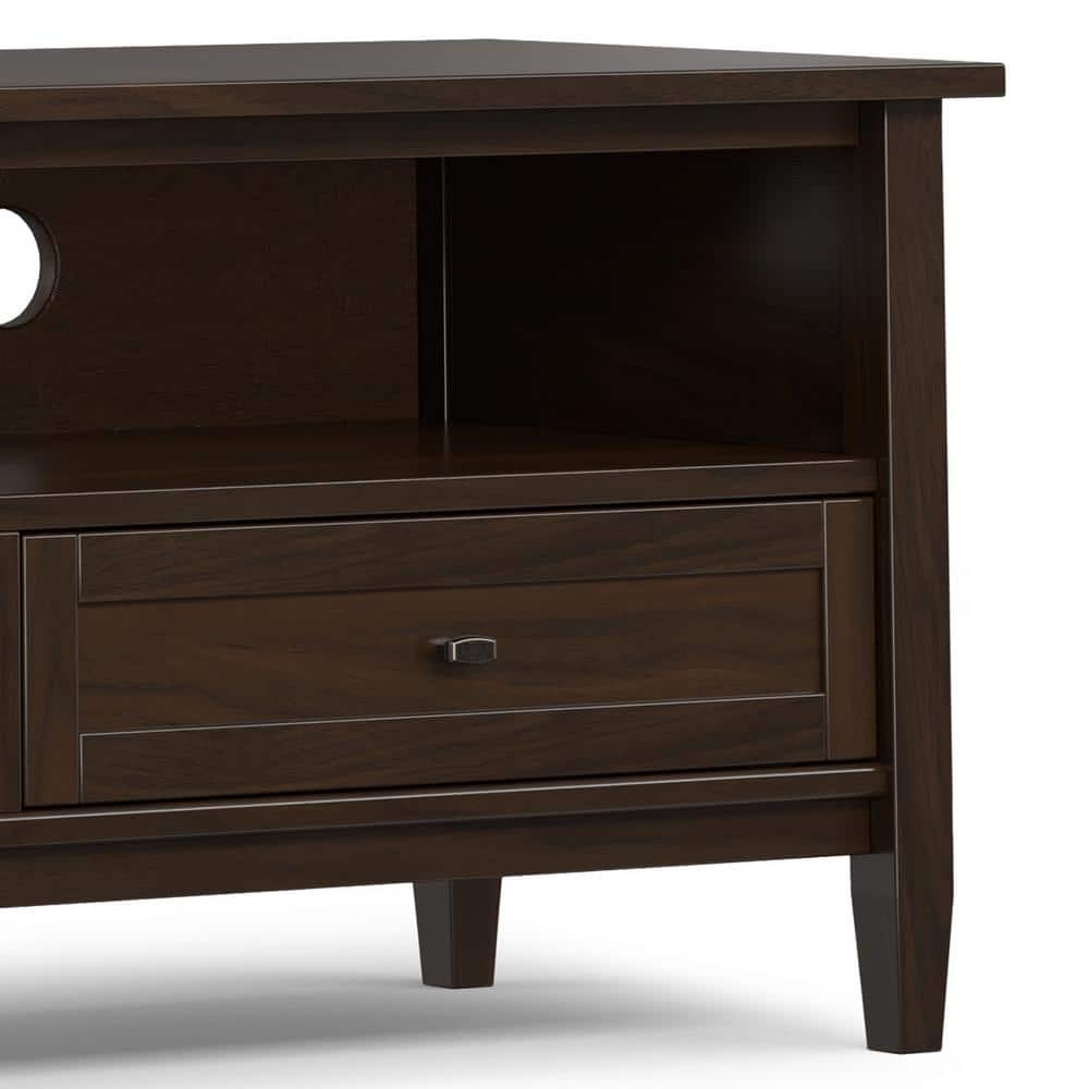 Tobacco Brown Solid Wood 72" TV Media Stand with Cabinet